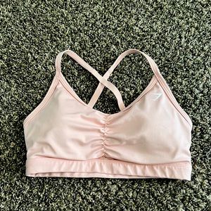 Gymshark Paige Pink Ruched Sport Bra